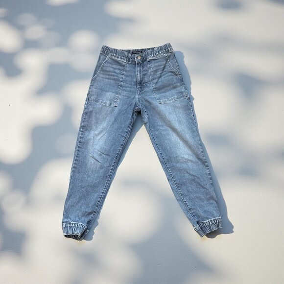 Lucky Brand Denim Jogger Pants Elastic Waist Distressed Style Size 6/28 - Picture 3 of 7